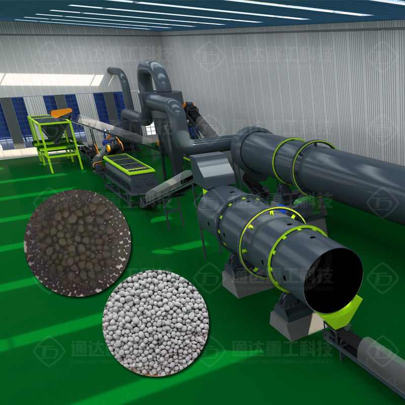 Resíduos agrícolas Fungos 1000-1500 kg/h Fertilizantes orgânicos em pó Linha de produção completa