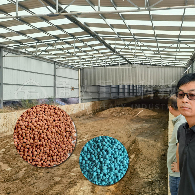 Linha de produção de grânulos de fertilizantes orgânicos redondos de resíduos de esterco de frango de 5-10 t/h